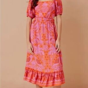 Pink and Orange Patterned Dress
